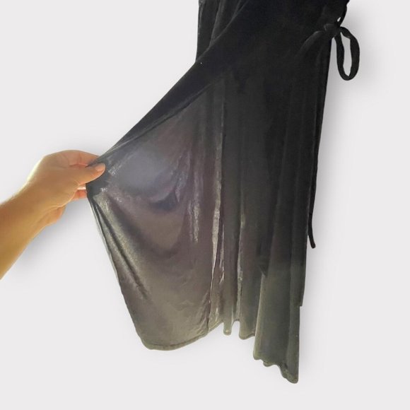 BHLDN Thrive Velvet Wrap Dress Size XL NWT MIDI Velour Flutter‎ Sleeve - Picture 10 of 13